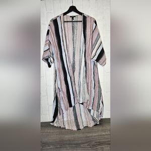 Torrid Multi Stripe Challis Hi-Low Kimono